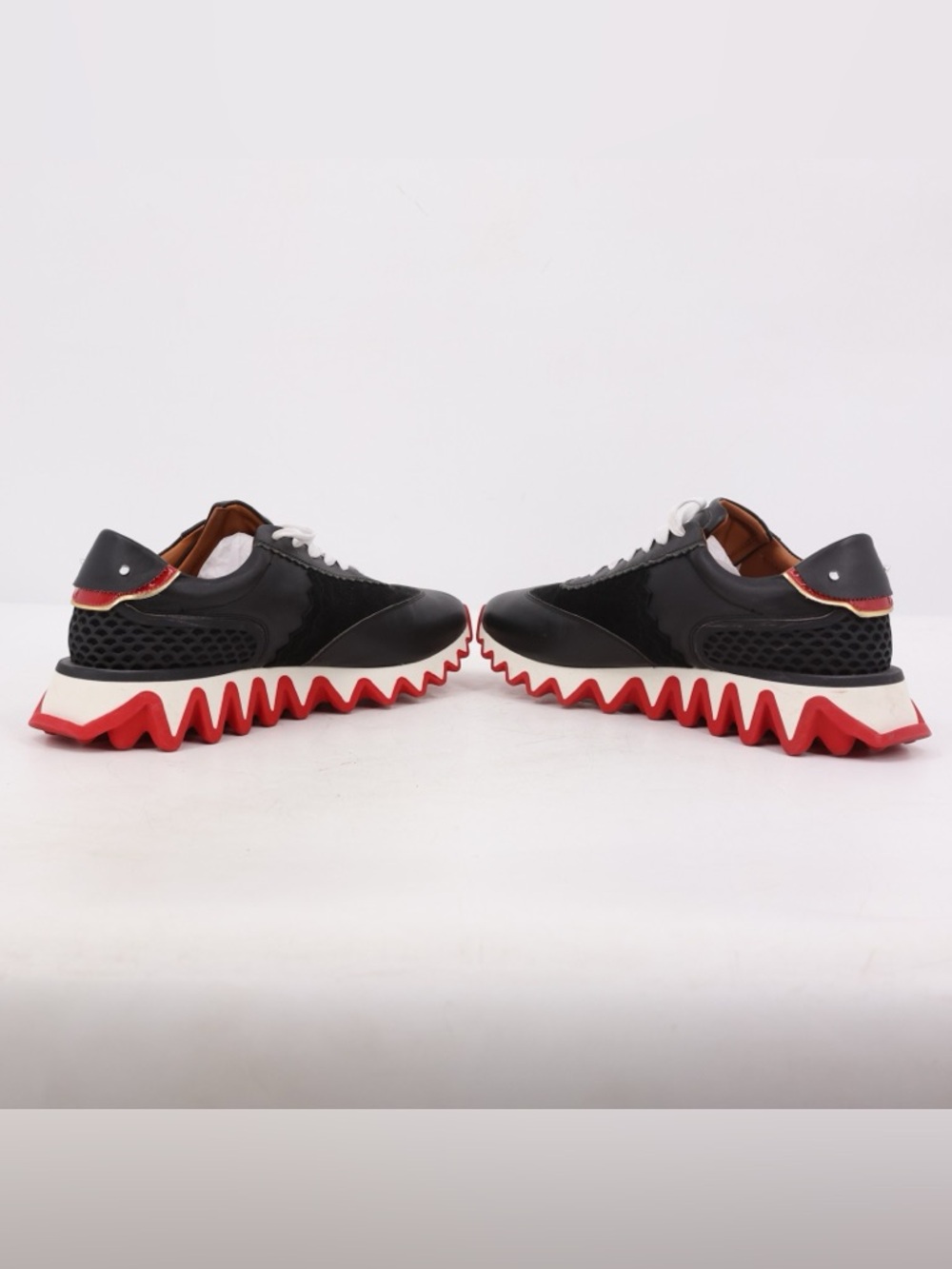 Christian Louboutin Loubishark Sneakers Black, White & Red Men's Zigzag Sole 12 - Picture 7 of 16
